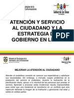 Atencion y Servicio Al Ciudadano y La Estrategia de Gobierno en Linea