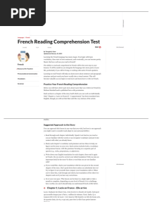 French Reading Comprehension Test