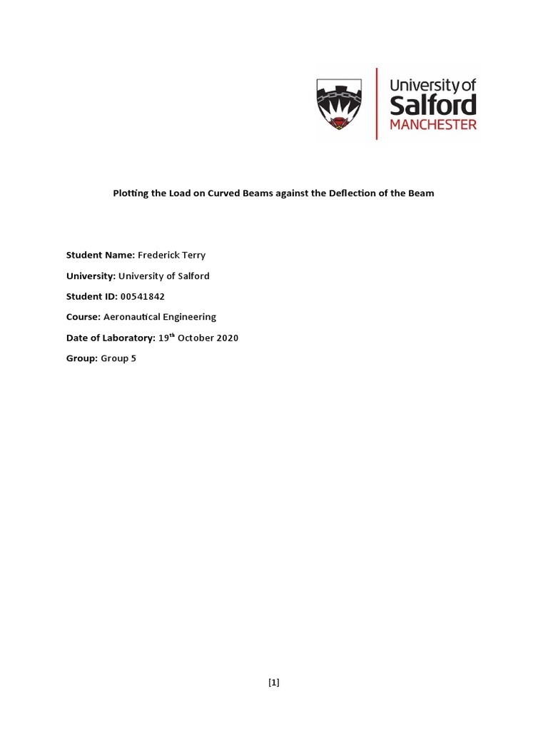Frederick Terry's Lab Report Curved Beams PDF Beam (Structure) Slope
