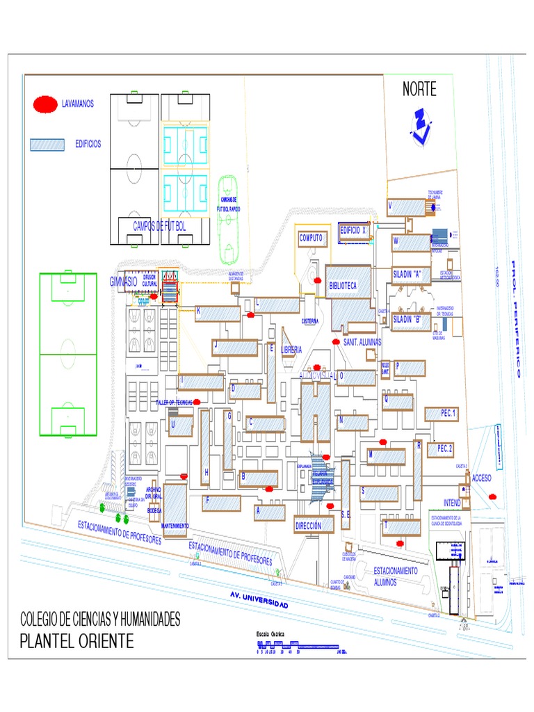 Mapa de Canchas CCH Oriente | PDF
