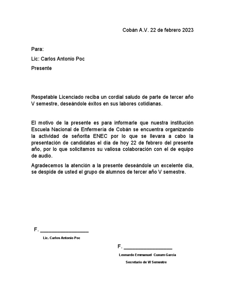 Solicitud de apoyo para evento ENEC | PDF