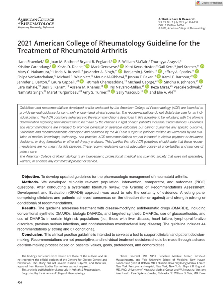 Guideline-for-Treatment-Rheumatoid-Arthritis-Early 2021 | PDF ...