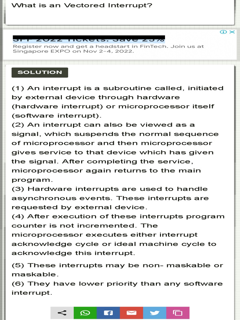What Is An Vectored Interrupt - Computer Science 2 | PDF