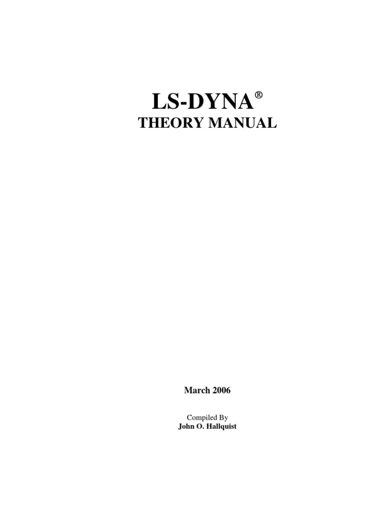 Ls Dyna Theory Manual 2005 Beta | PDF | Deformation (Mechanics ...