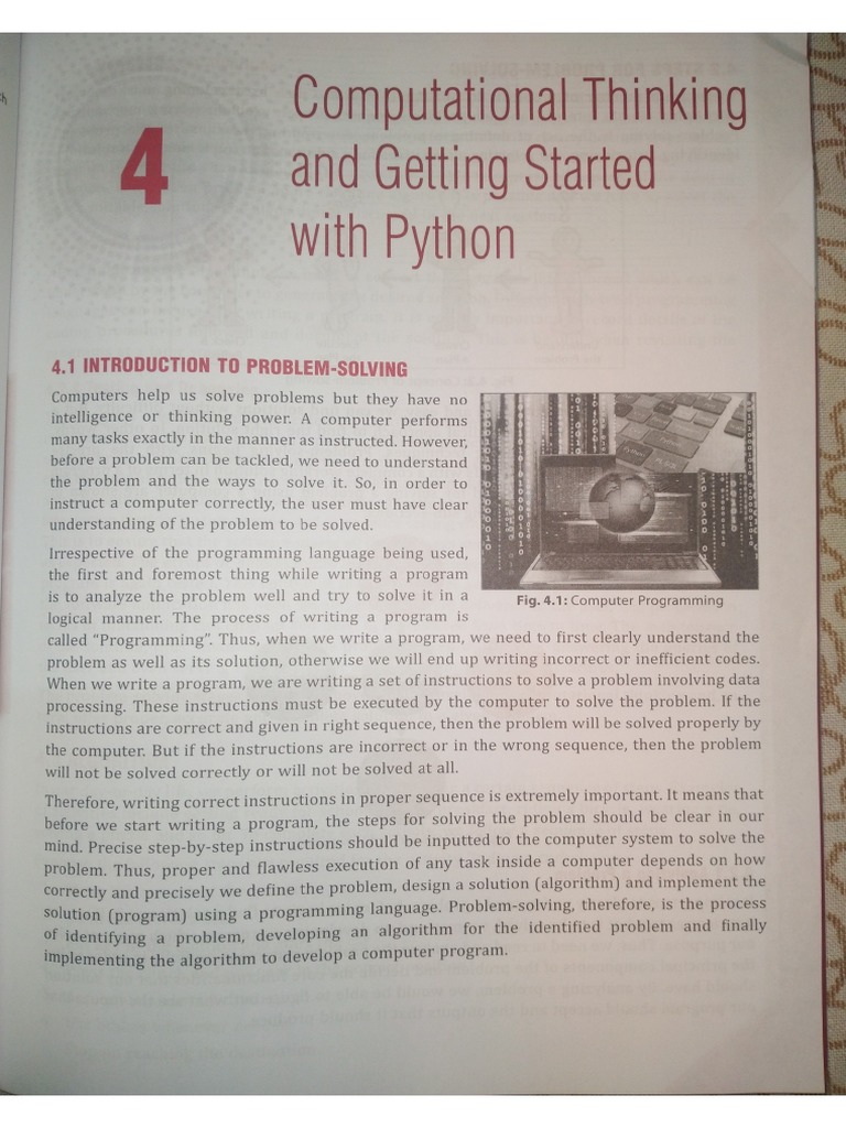 Computational Thinking and Getting Started With Python | PDF