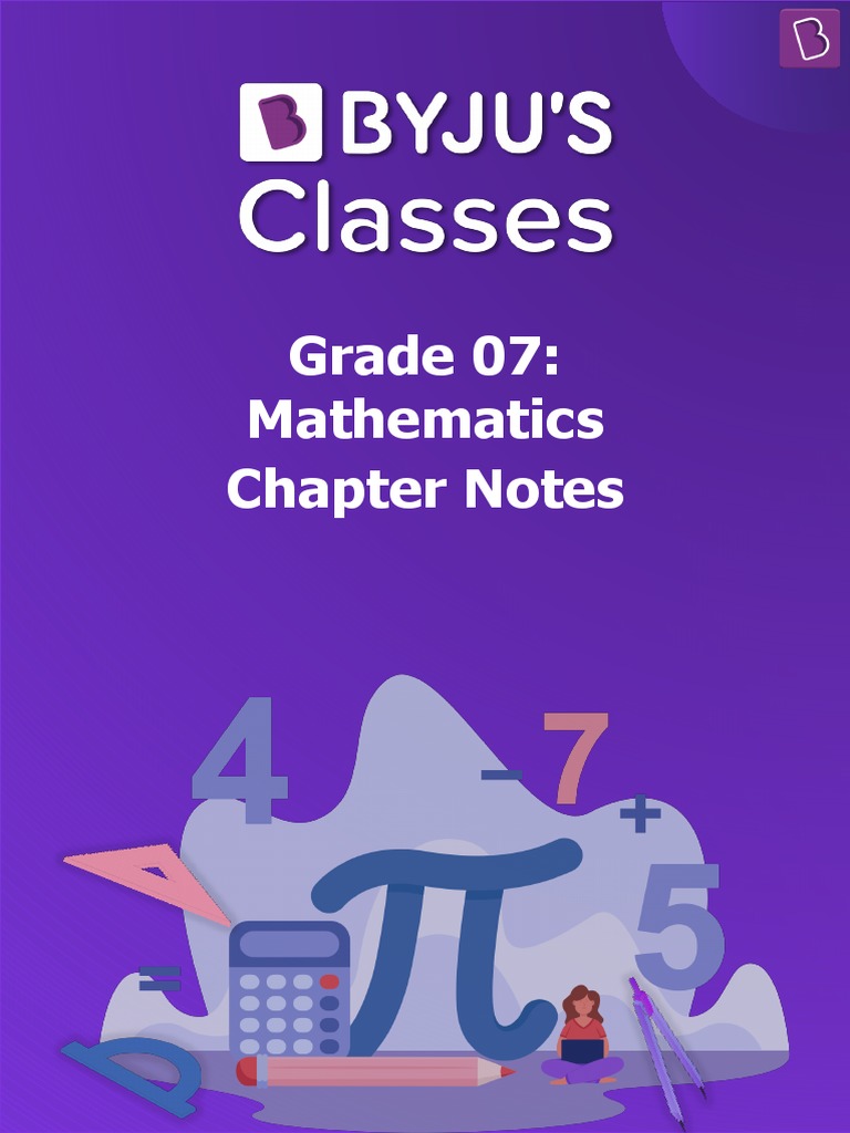 Grade 7 - All Chapter Notes - Math Byju | Download Free PDF | Area ...