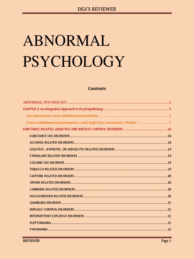 Abnormal Psychology Overview | PDF | Mental Disorder | Personality Disorder
