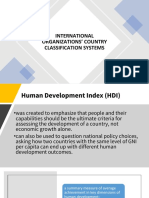 International Organizations' Country Classification Systems
