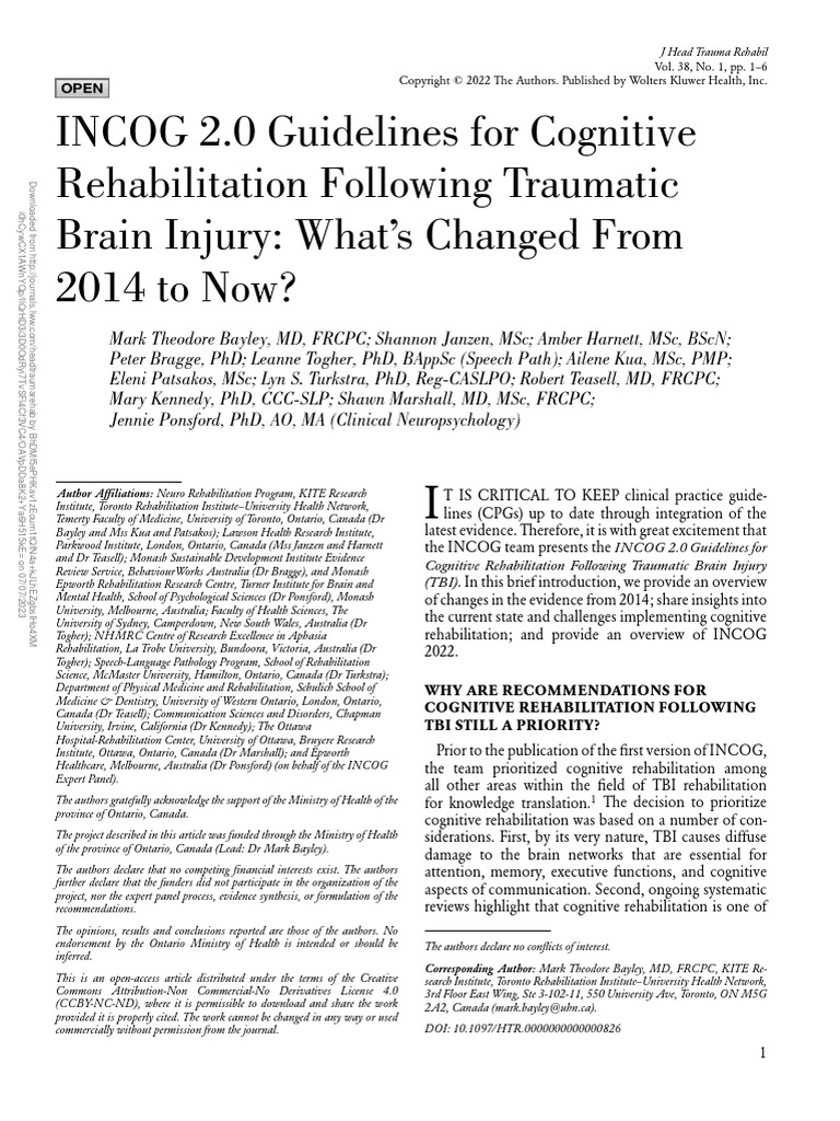 INCOG 2 0 Guidelines for Cognitive Rehabilitation.1 PDF