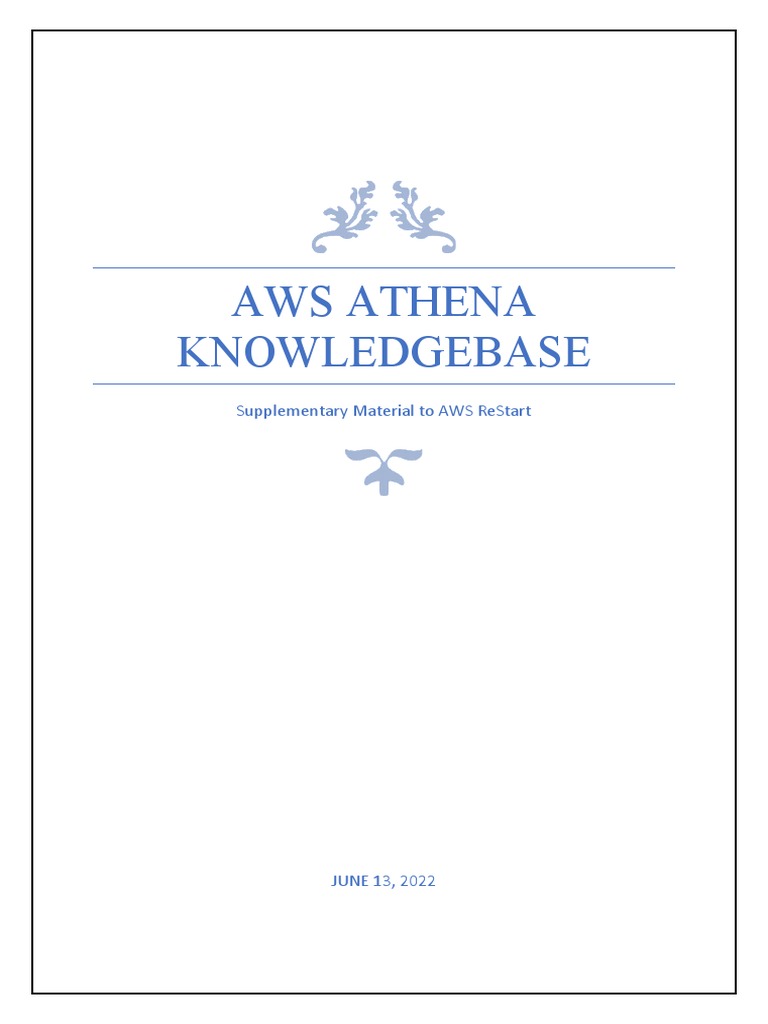 AWS Athena Knowledgebase PDF Data Computer Engineering