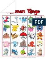 Pokemon Bingo Game Printable