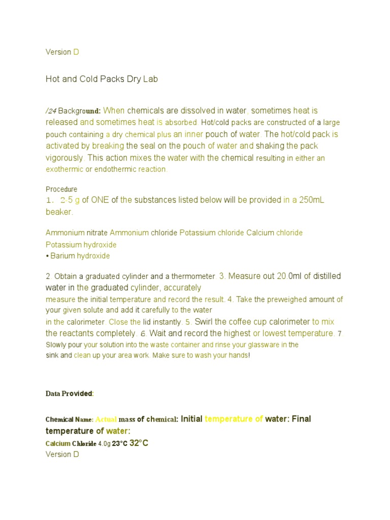 Hot Cold Pack Lab PDF