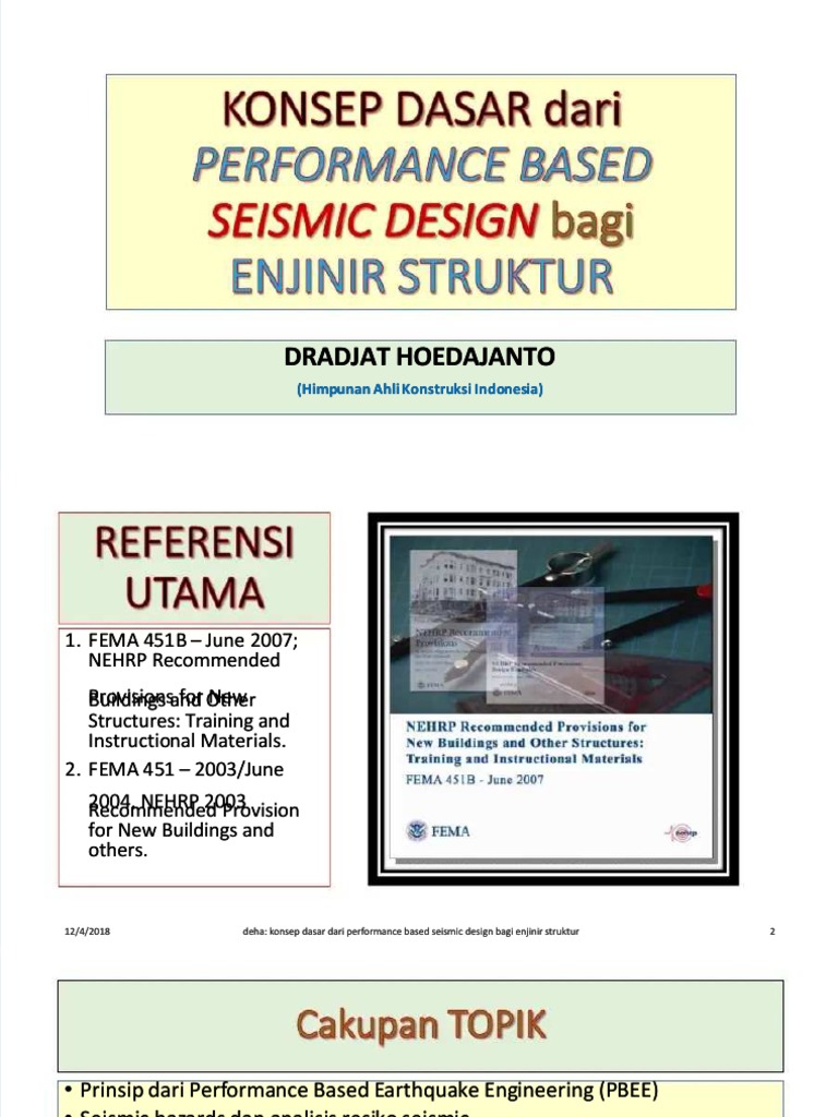 Pdf Konsep Dasar Dari Performance Based Seismic Design Bagi Enjiner