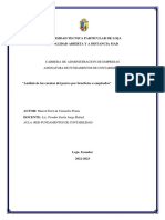 Analisis de Las Cuentas Del Pasivo Por Beneficios A Empleados - Maicol Camacho