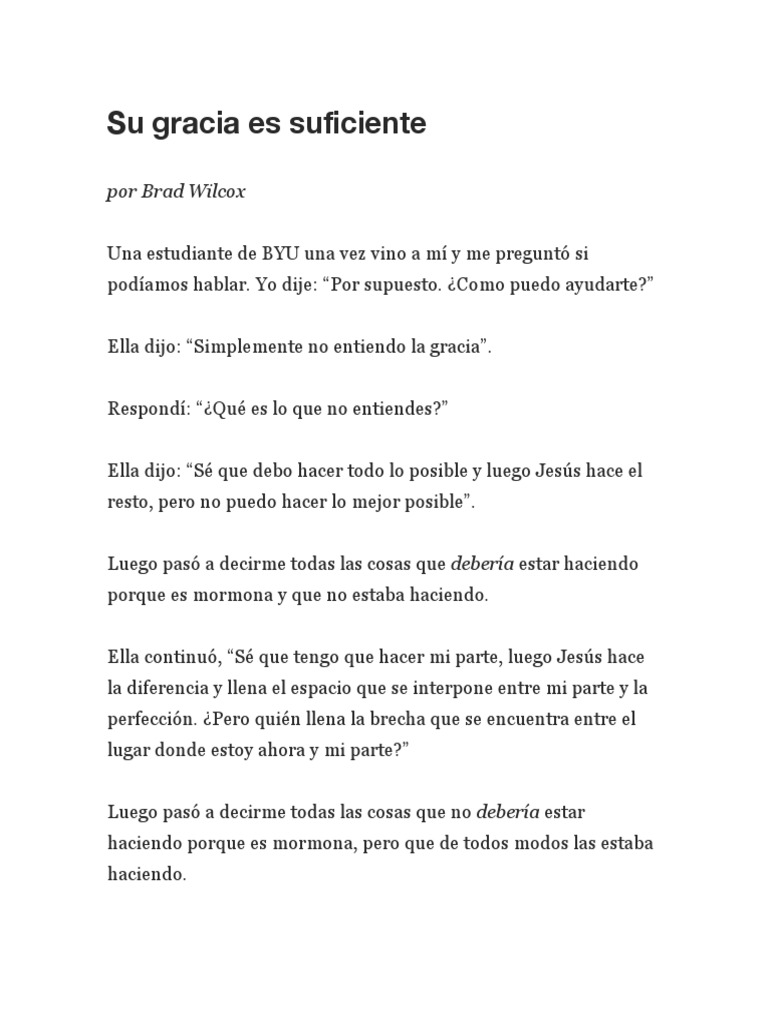 La Gracia de Cristo Nos Transforma | PDF