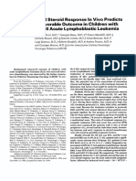 Good Steroid Response in Vivo Predicts A Favorable Outcome in Children T-Cell Acute Lymphoblastic Leukemia