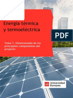 Energía Térmica y Termoeléctrica: Tema 1. Dimensionado de Los Principales Componentes Del Proyecto