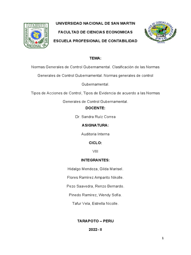 Normas Generales de Control Gubernamental | PDF | Auditoría | Contralor