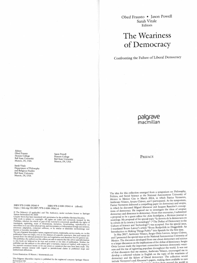 The Weariness of Democracy PDF