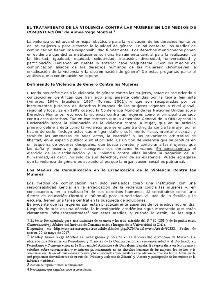Medios y Violencia de Género | PDF | La violencia contra las mujeres ...