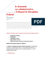 Modelo de Demanda Contencioso Administrativa Contra El Tribunal de Disciplina Policial