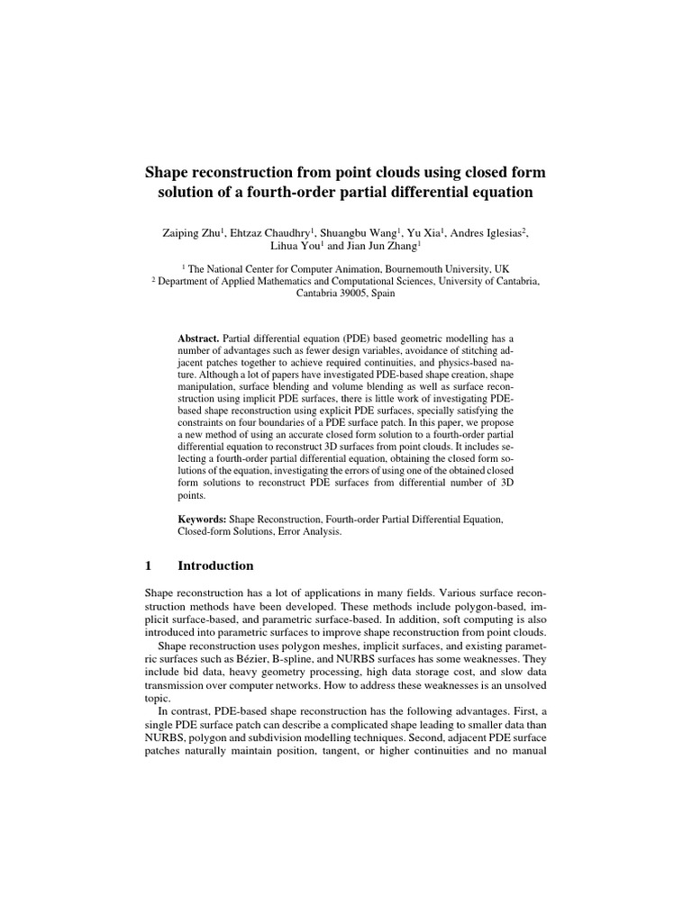 PDE Reconstruction - PDF Version | PDF | Partial Differential Equation ...