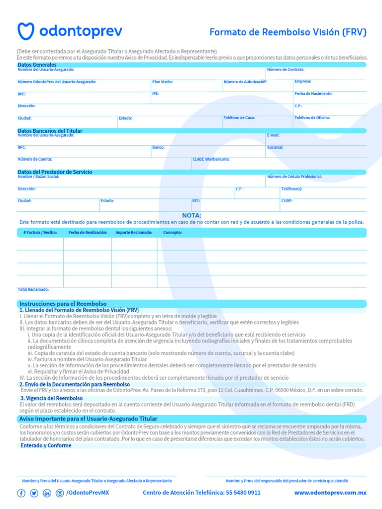 Formato Reembolso Visión | PDF