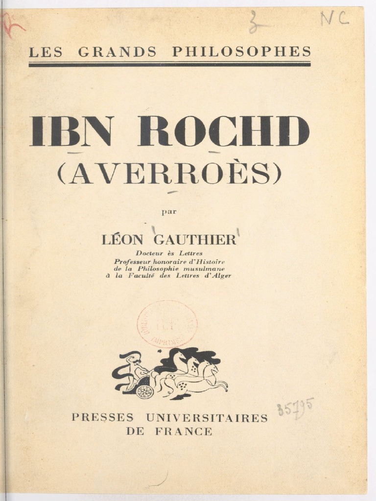 Ibn Roshd Gauthier Leon | PDF | Aristote | Théologie