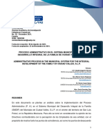Proceso Administrativo en El Sistema Municipal para El Desarrollo Integral de La Familia de Ciudad Valles, S.L.P