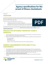 Wof Checksheet Specs