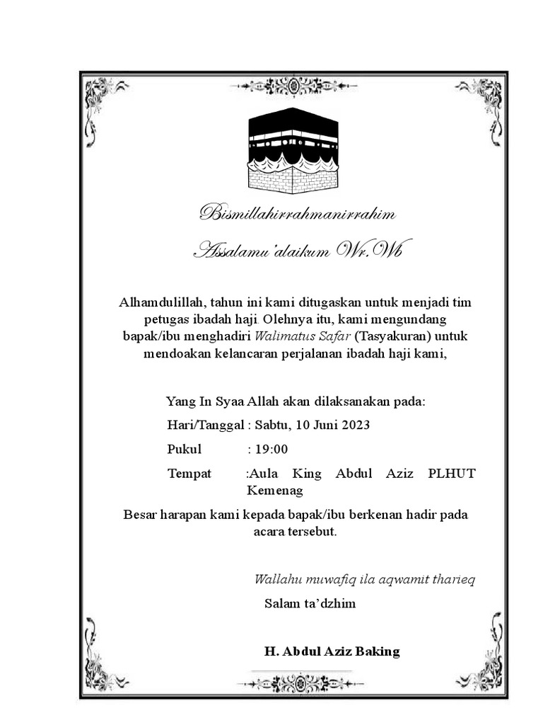 Undangan Tasyakuran.. | PDF