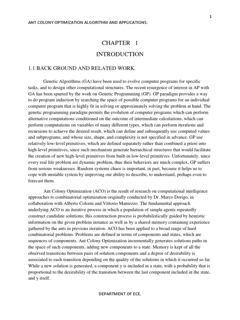 Ant Colony Optimization Algoritham and Application | PDF ...