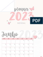 Planner 2023 Mensal Feminino Rosa e Cinza