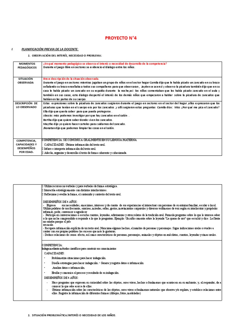 Proyecto de Aprendizaje N4 Conociendo Sobre El Zancudo Del Dengue | PDF ...