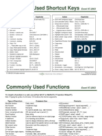 Shortcut Keys PC 2007 2010 2013