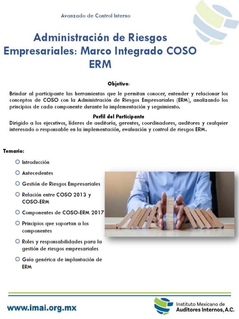 Administración de Riesgos Empresariales Marco Integrado COSO ERM | PDF