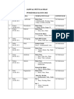 Jadwal Petugas Bian Pusk Kayen 2022