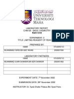 Laboratory Report CHM138 Experiment 3