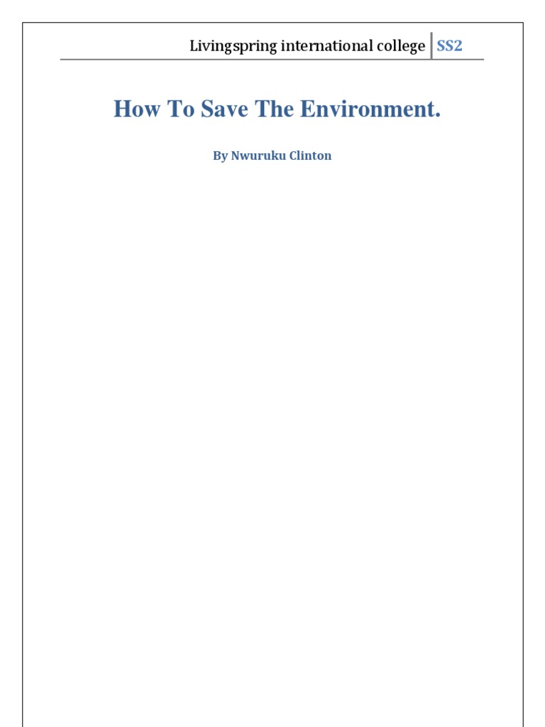 How To Save The Environment Pdf Global Warming Greenhouse Effect