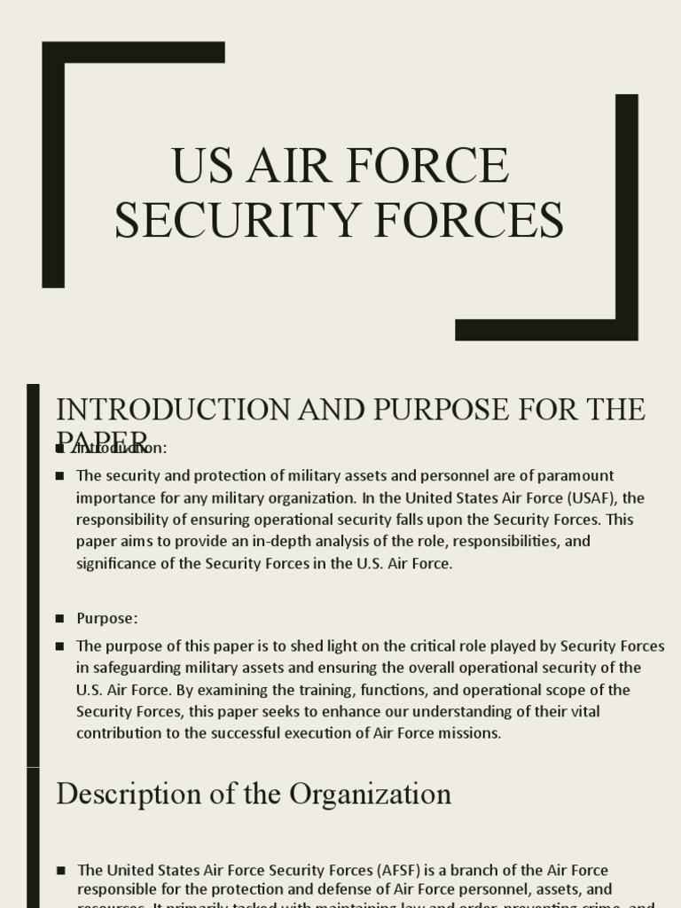 Role of USAF Security Forces Explained | PDF | United States Air Force ...
