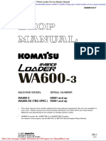 Komatsu Wa600 3 Wa600 3d TBG Spec Wheel Loader Service Repair Manual
