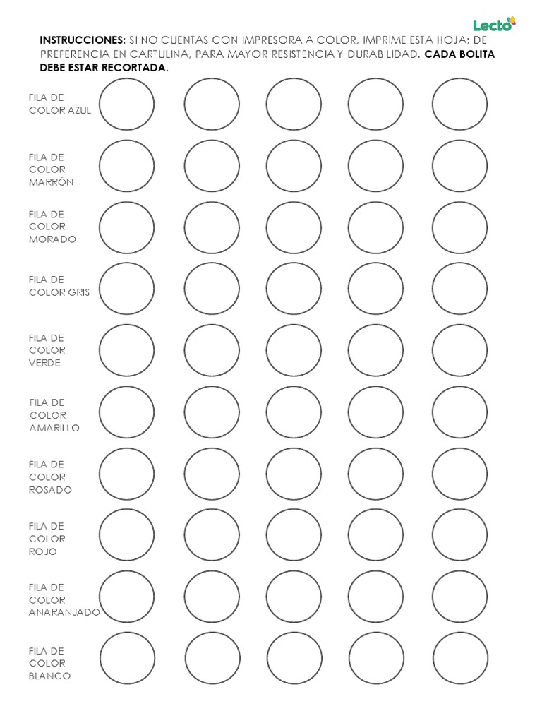 Bolitas de Colores Tablas de Multiplicar PDF