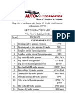 Creta2022 Price List VIG AUTO