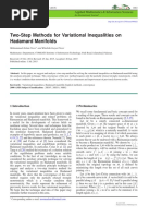 Two Step Methods For Variational Inequalities On Hadamard Manifolds