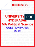 University of Hyderabad MA Political Science Question Paper 2019