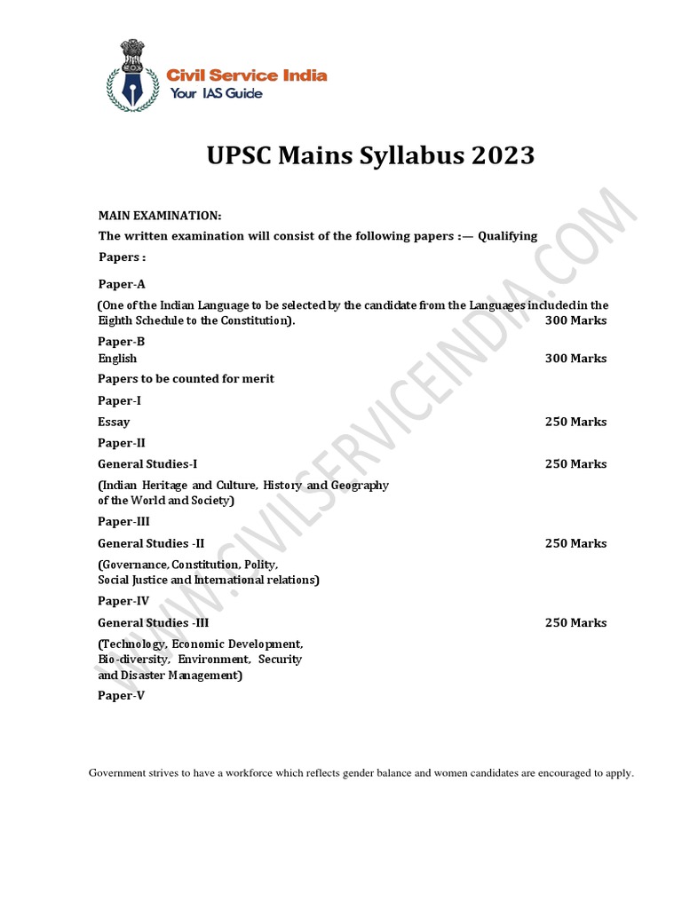 Upsc Mains Syllabus | PDF | Genetics | Plant Breeding