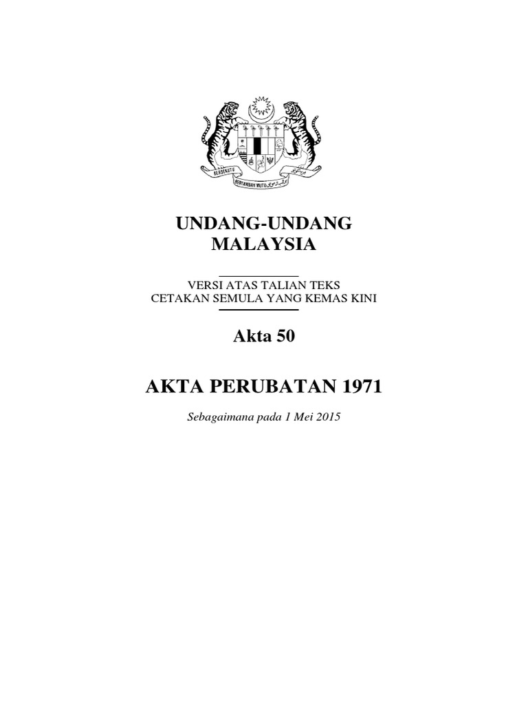 Undang Undang Malaysia Akta Perubatan 1971 Pdf