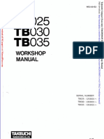 Takeuchi Compact Excavator Tb025030035 e We3 301e2 Workshop Manual