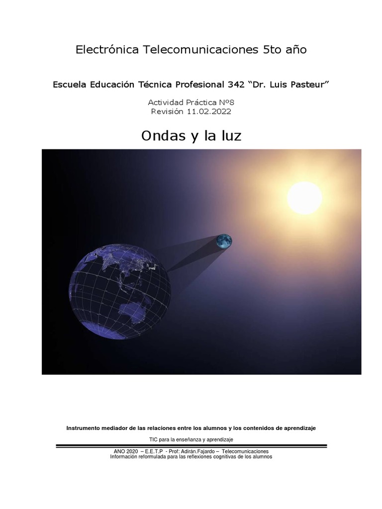 Tp8 Ondas La Luz Pdf Ligero Radiación Electromagnética