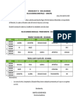 Comunicado 13 - Exámenes Bimestrales Secundaria - Primer Bimestre